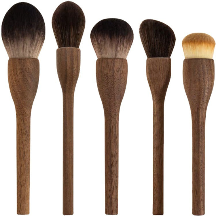 Jujube Wood Series Fiber Hair Loose Powder Brush Honey Powder Brush Seamless Foundation Blush Contouring Cosmetic